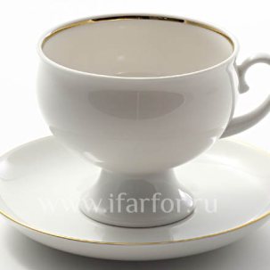Чашка с блюдцем чайная Золотая лента 1/2 Классическая