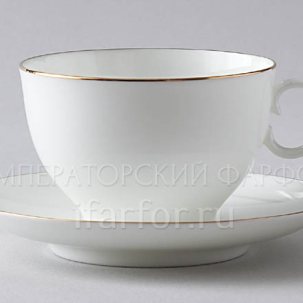 Чашка с блюдцем чайная Золотая лента 1/2 Яблочко