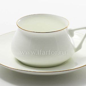 Чашка с блюдцем кофейная Золотая лента 1/2 Билибина-1 180 мл.