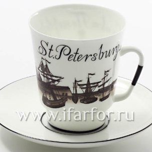 Чашка с блюдцем До свидания Петербург 6 1/2 Майская 165 мл.