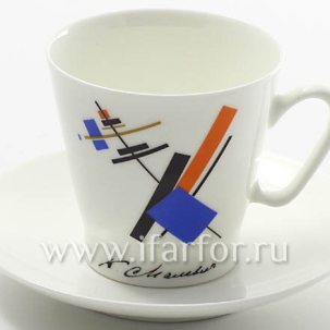 Чашка с блюдцем Малевич 1/2 Черный кофе 80 мл.