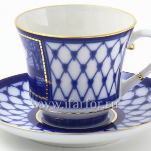 Чашка с блюдцем чайная Поцелуев мост 1/2 Банкетная