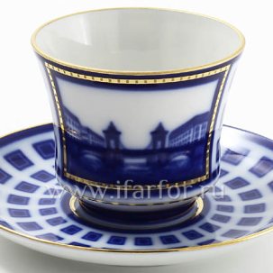 Чашка с блюдцем чайная Мост Ломоносова 1/2 Банкетная