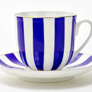 Чашка с блюдцем Да и нет (кобальт) 1/2 Ландыш