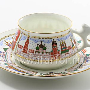 Чашка с блюдцем кофейная Москва Златоглавая 1/2 Билибина 180 мл.