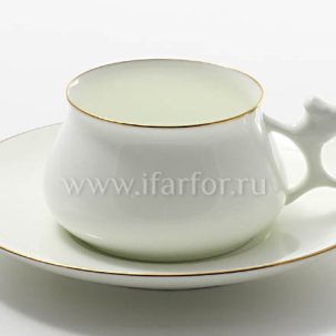 Чашка с блюдцем кофейная Золотая лента 1/2 Билибина 180 мл.