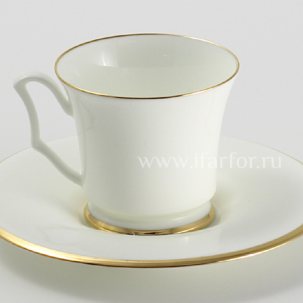 Чашка с блюдцем кофейная Золотая лента 1/2 Юлия