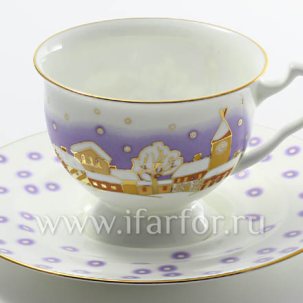 Чашка с блюдцем чайный Снегопад 1/2 Айседора