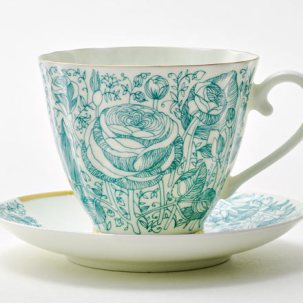 Чашка с блюдцем чайный Лето Зеленое 1/2 Гвоздика