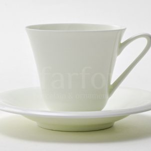 Чашка с блюдцем чайный Белый 1/2 Сад