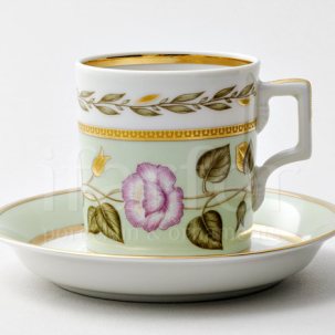 Чашка с блюдцем чайная Нефритовый фон 2 1/2 Гербовая