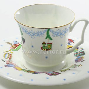 Чашка с блюдцем кофейная Елка 1/2 Юлия