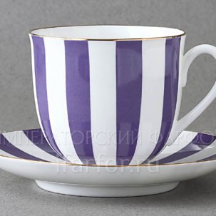 Чашка с блюдцем Да и нет (фиолетовый) 1/2 Ландыш