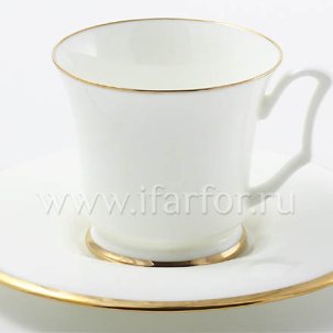 Чашка с блюдцем чайная Золотая лента 1/2 Юлия