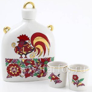 Набор для вина трехпредметный Красный петух 2/3 Славянский 115 x 175 мм.