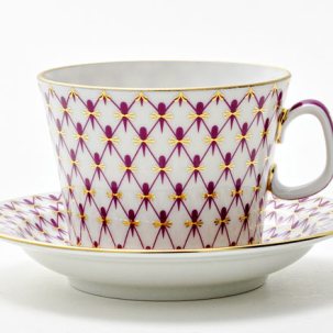 Чашка с блюдцем чайная Сетка-Блюз 1/2 Молодежная