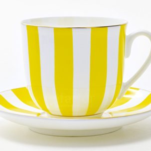Чашка с блюдцем Да и нет (желтый) 1/2 Ландыш 2