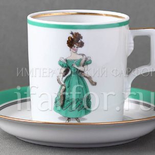 Чашка с блюдцем в подарочной коробке Modes de Paris 1830 1/2 Гербовая