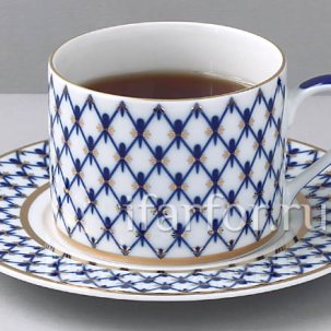 Чашка с блюдцем чайная Кобальтовая сетка 1/2 Соло