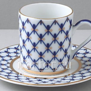Чашка с блюдцем кофейная Кобальтовая сетка 1/2 Соло