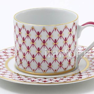 Чашка с блюдцем чайная Сетка-Блюз 1/2 Соло