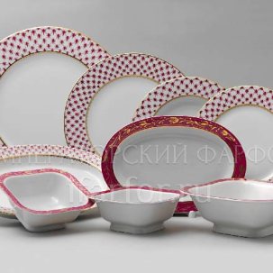 Сервиз столовый Сетка-Блюз 6/24 Молодежная