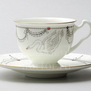 Чашка с блюдцем чайный Волшебное лебединое озеро 1/2 Айседора