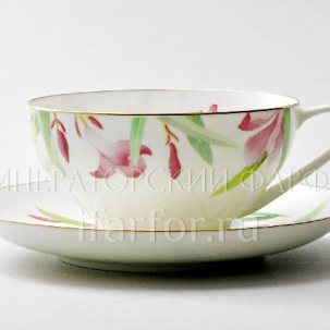Чашка с блюдцем чайная Акварель 1/2 Купольная