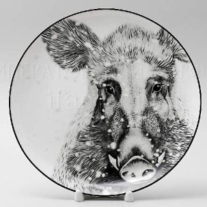 Декоративная тарелка в подарочной коробке Тотем.Кабан