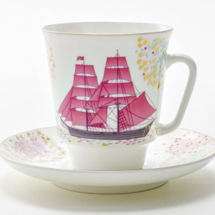 Чашка с блюдцем кофейная Волшебная ночь 1/2 Майская