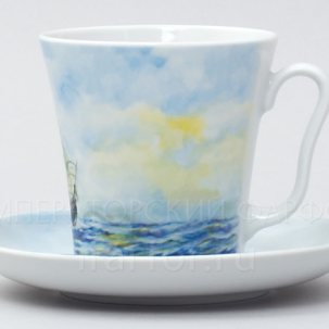 Бокал с блюдцем Фрегат 1/2 Ленинградский