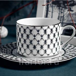 Чашка с блюдцем для чая Платиновая сетка 1/2 Соло