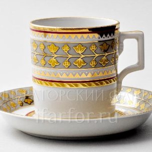 Чашка с блюдцем чайная Бельведер 1/2 Гербовая