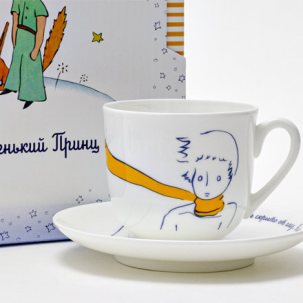 Чашка с блюдцем в подарочной коробке Портрет Маленького Принца 1/2 Ландыш