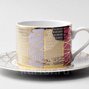 Чашка с блюдцем для чая Морозная сказка 1/2 Соло