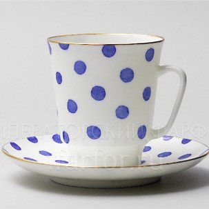 Чашка с блюдцем Настроение. Polka dot 1/2 Майская 165 мл.