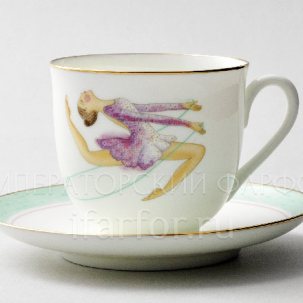 Чашка с блюдцем Художественная гимнастика. Скакалка 1/2 Ландыш