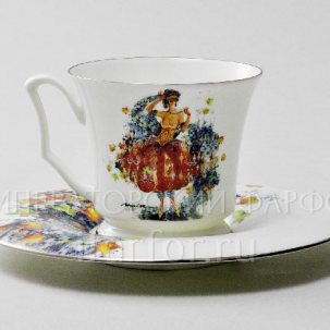 Чашка с блюдцем кофейная Четыре сезона любви. Осень 1/2 Юлия