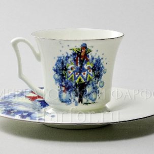 Чашка с блюдцем кофейная Четыре сезона любви. Зима 1/2 Юлия