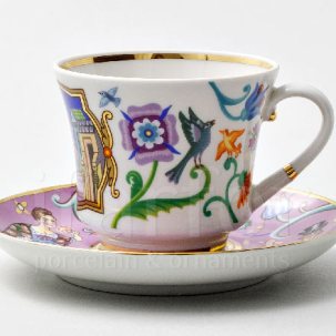 Чашка с блюдцем чайная Чудоград. Конфеты-бараночки 1/2 Банкетная