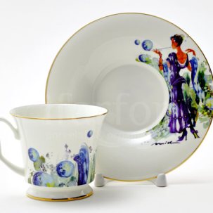 Чашка с блюдцем чайная Четыре сезона любви. Весна 1/2 Юлия