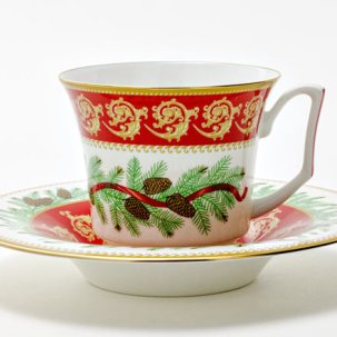Чашка с блюдцем чайная Рождественское чаепитие 1/2 Юлия