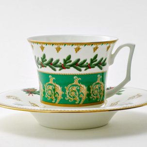 Чашка с блюдцем чайная Еловые веточки 1/2 Юлия