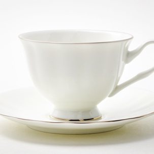 Чашка с блюдцем чайная Платиновая лента 2 1/2 Нега