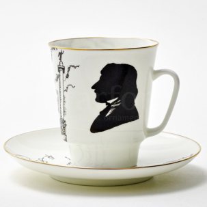 Чашка с блюдцем кофейная Русские писатели. Гоголь 1/2 Майская