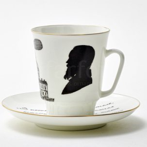 Чашка с блюдцем кофейная Русские писатели. Достоевский 1/2 Майская