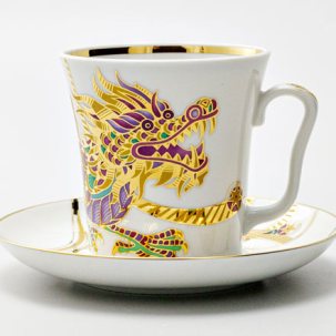 Бокал с блюдцем Золотой дракон 1/2 Ленинградский