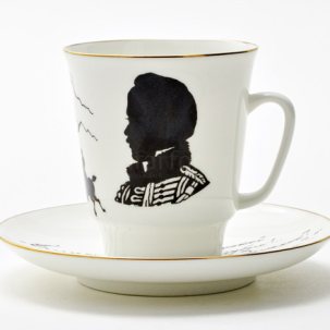 Чашка с блюдцем кофейная Русские писатели. Лермонтов 1/2 Майская