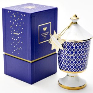 Свеча ароматическая в фарфоровом подсвечнике Ваниль Пачули Индиго 2