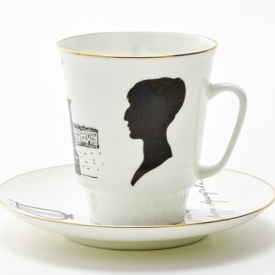 Чашка с блюдцем кофейная Русские писатели. Ахматова 1/2 Майская